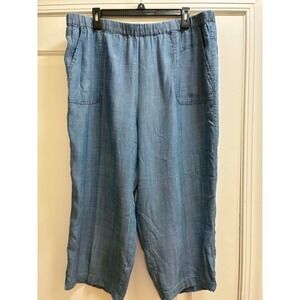 Alfred Dunner Classics Fit Capri Pants Women's 20W Blue Bayou Pull On Elastic